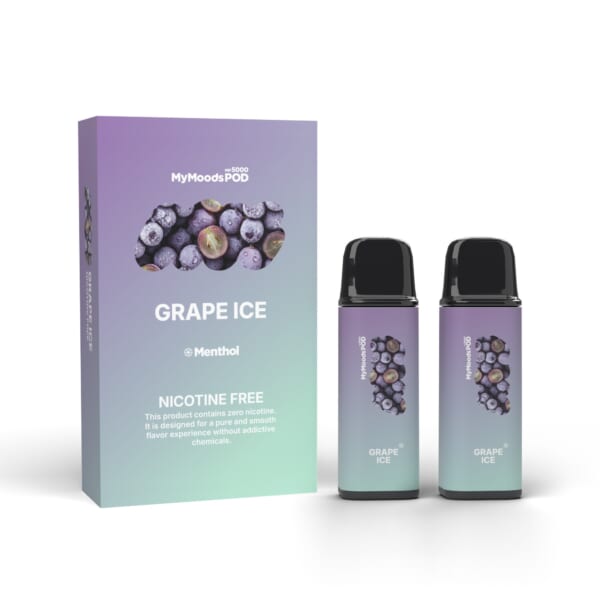 MyMoods POD GRAPE ICE（ノンニコチン）箱と POD 2本