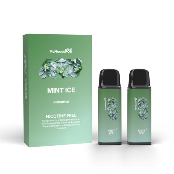 MyMoods POD MINT ICE（ノンニコチン）箱と POD 2本
