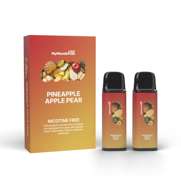 MyMoods POD PINEAPPLE APPLE PEAR（ノンニコチン）箱と POD 2本
