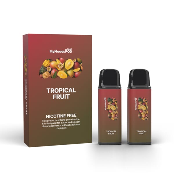 MyMoods POD TROPICAL FRUIT（ノンニコチン）箱と POD 2本