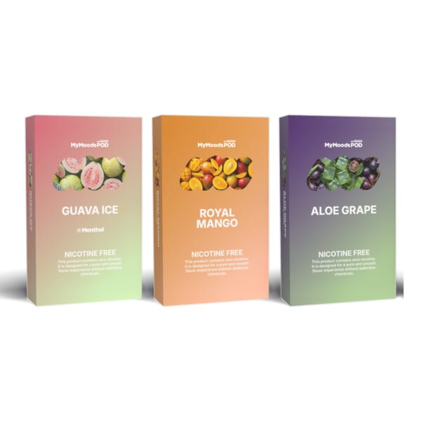 MyMoods POD 3箱（GUAVA ICE・ROYAL MANGO・ALOE GRAPE／ノンニコチン）