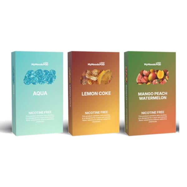 MyMoods POD 3箱（AQUA・LEMON COKE・MANGO PEACH WATERMELON／ノンニコチン）